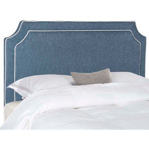 Dane Denim Blue & White Piping Headboard - Queen | Safavieh - MCR4686
