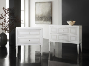Milan Bedside - White Linen with Grey Accent | Modern History - MH1050F04