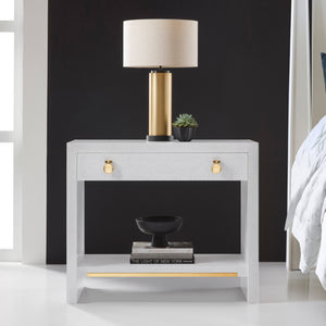 Mirage Bedside Chest - White Lacewood | Modern History - MH1084F02