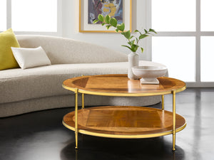 Oak Burl & Walnut Round Cocktail | Modern History - MH1211F01