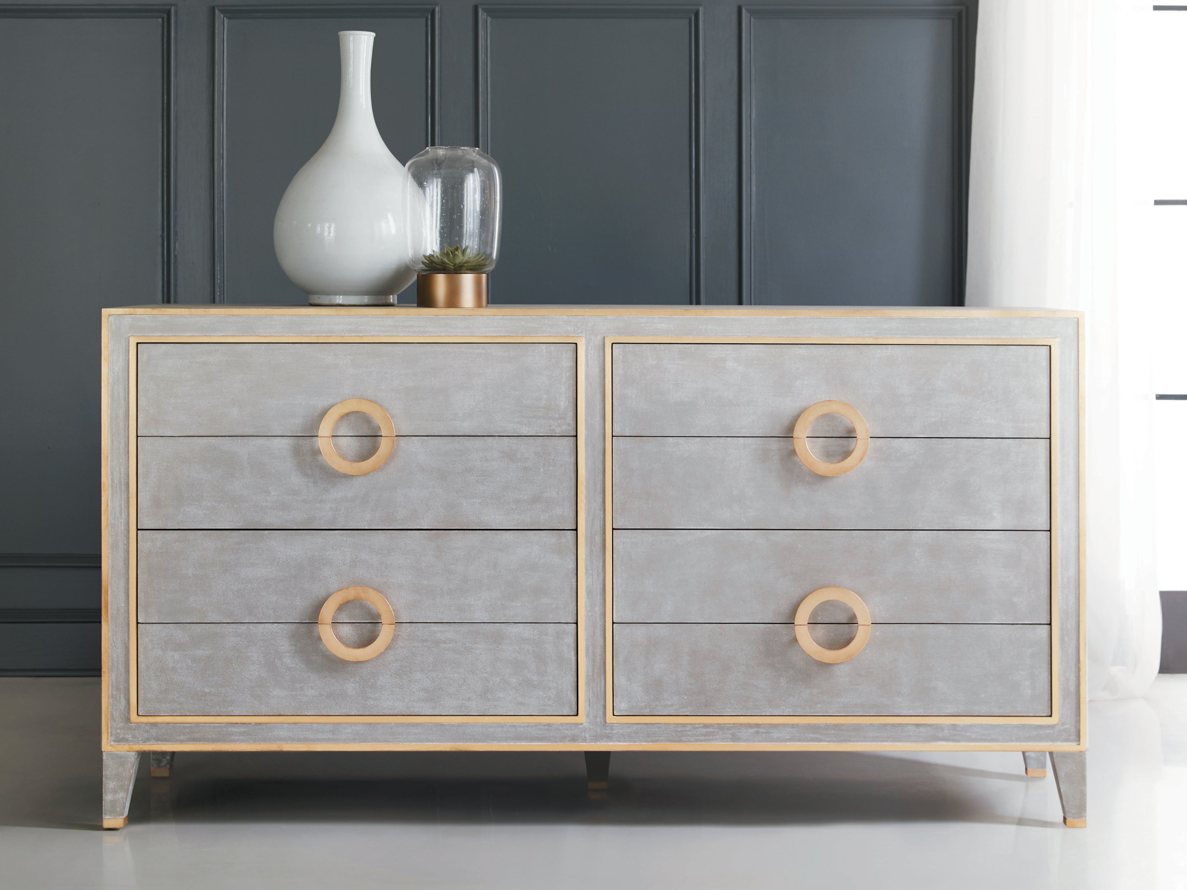 Abstract Dresser- Antique Grey Abstract Dresser- Antique Grey