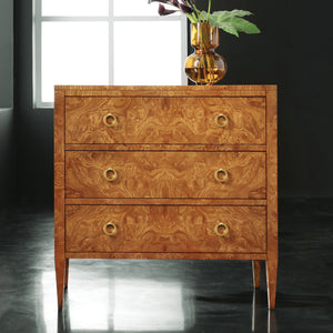 Three Drawer Chest on Legs - Olive Ashe Burl | Modern History - MH495F02