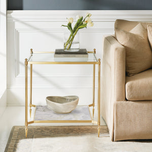Square Pom End Table - Brass | Modern History - MH845F01