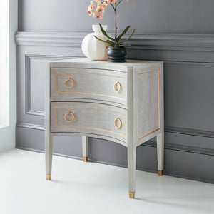 Gustavian Two Drawer Concave Nightstand | Modern History - MH889F01