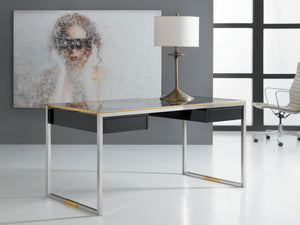 Stainless and Brass Writing Desk | Modern History - MH910F01