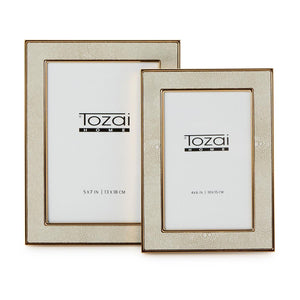 Cream Shagreen Set of 2 Photo Frame | Tozai Home - MKC001-S2