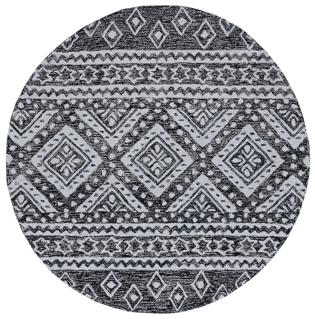 Micro-Loop 501 Rug | Safavieh - MLP501 - Black / Grey