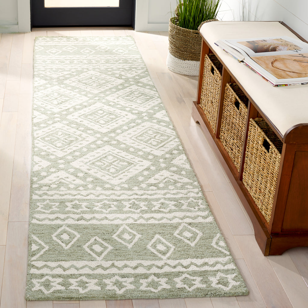Micro-Loop 501 Rug | Safavieh - MLP501 - Sage / Ivory
