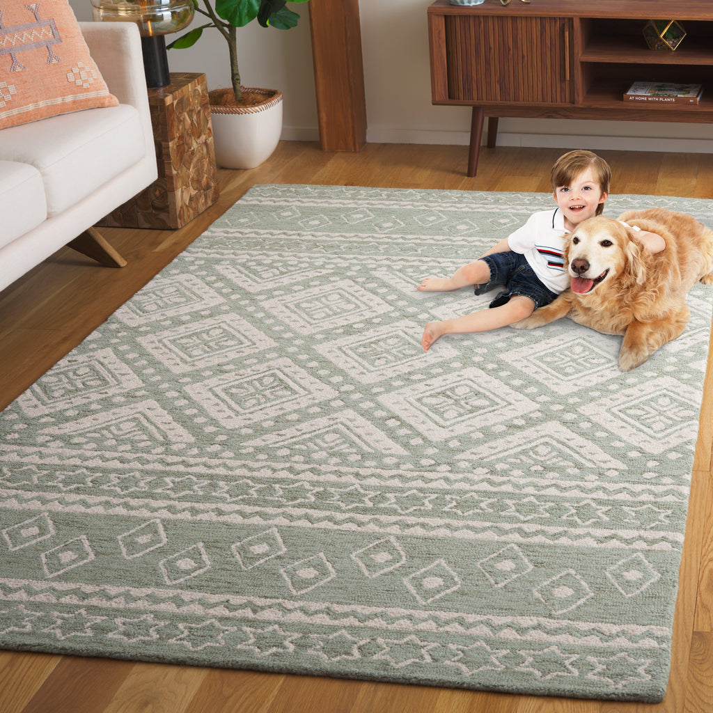 Micro-Loop 501 Rug | Safavieh - MLP501 - Sage / Ivory