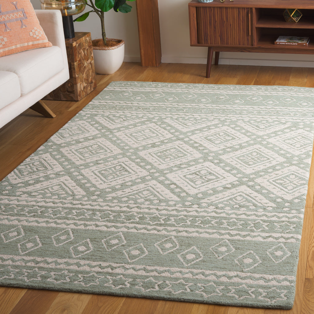 Micro-Loop 501 Rug | Safavieh - MLP501 - Sage / Ivory