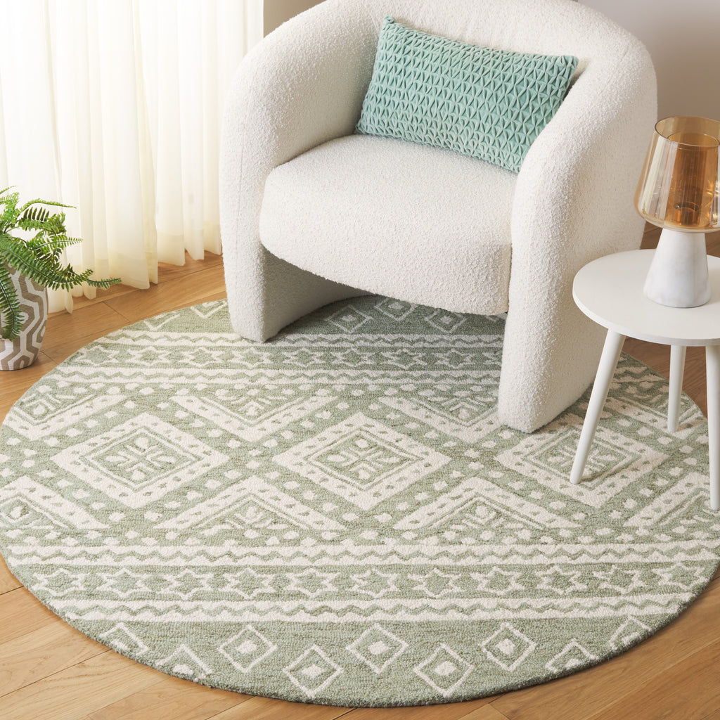 Micro-Loop 501 Rug | Safavieh - MLP501 - Sage / Ivory