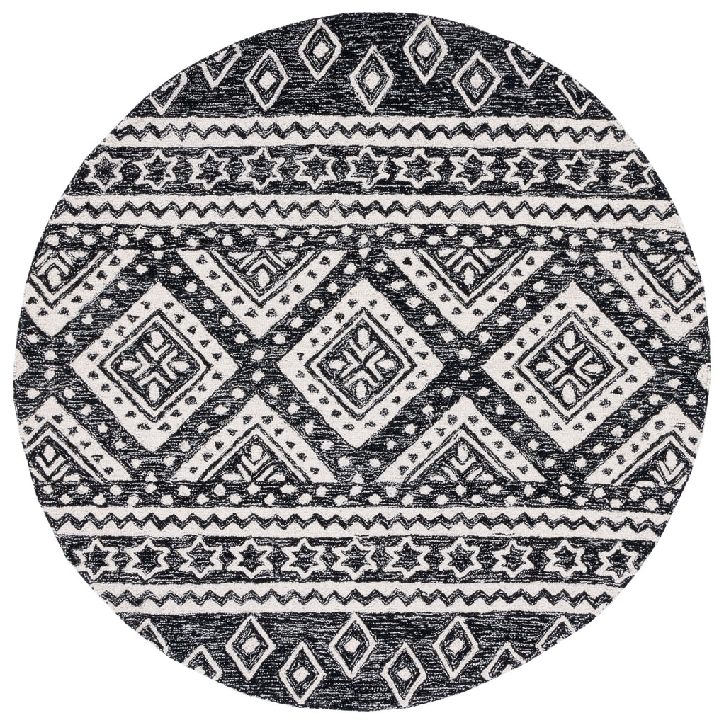 Micro-Loop 501 Rug | Safavieh - MLP501 - Black / Ivory
