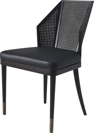 Cane Side Chair - Blackened Walnut with Antique Bronze | Milling Road Furniture - MR7040