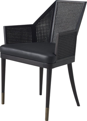 Cane Arm Chair - Blackened Walnut with Antique Bronze | Milling Road Furniture - MR7041