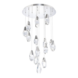 Martini 15 Multi-Light Pendant (Round Canopy) in Polished Nickel with Clear Optic Crystal | Schonbek - BPD20215OH-PN