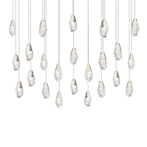 Martini 23 Multi-Light Pendant (Linear Canopy) in Polished Nickel with Optic Haze Quartz | Schonbek - BPD20223LOH-PN