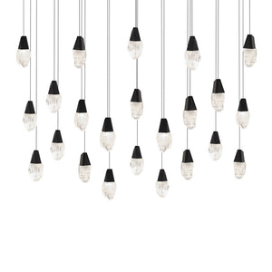 Martini 23 Multi-Light Pendant (Linear Canopy) in Black with Clear Optic Crystal | Schonbek - BPD20223LO-BK