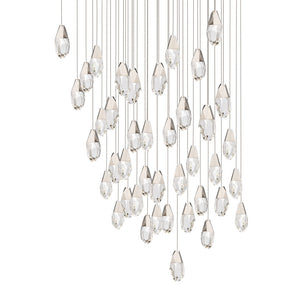 Martini 41 Multi-Light Pendant (Square Canopy) in Polished Nickel with Optic Haze Quartz | Schonbek - BPD20241SOH-PN