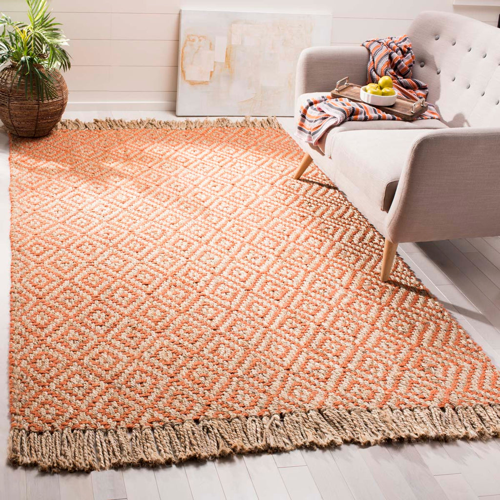 Safavieh Natural Fiber Rug Collection NF266B - Orange / Natural