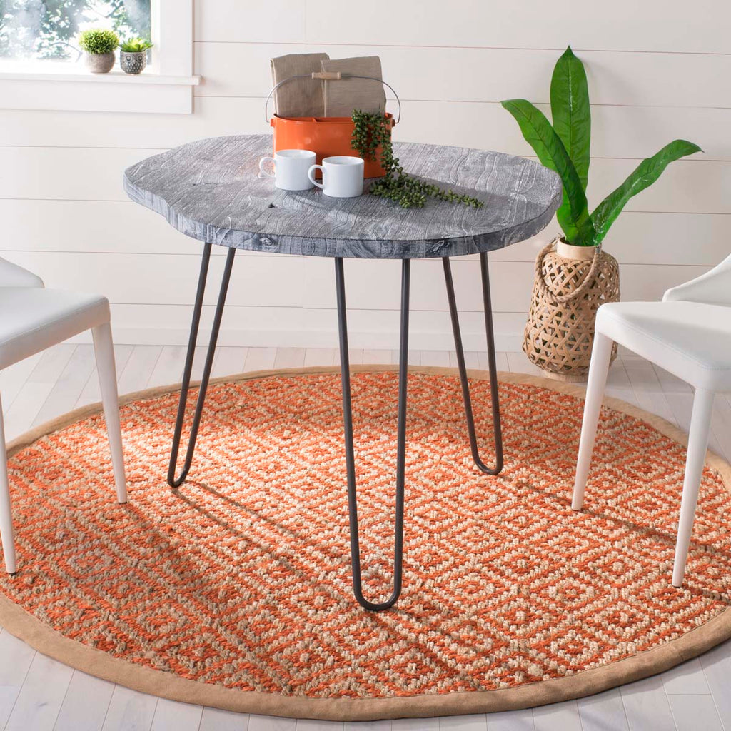 Safavieh Natural Fiber Rug Collection NF266B - Orange / Natural
