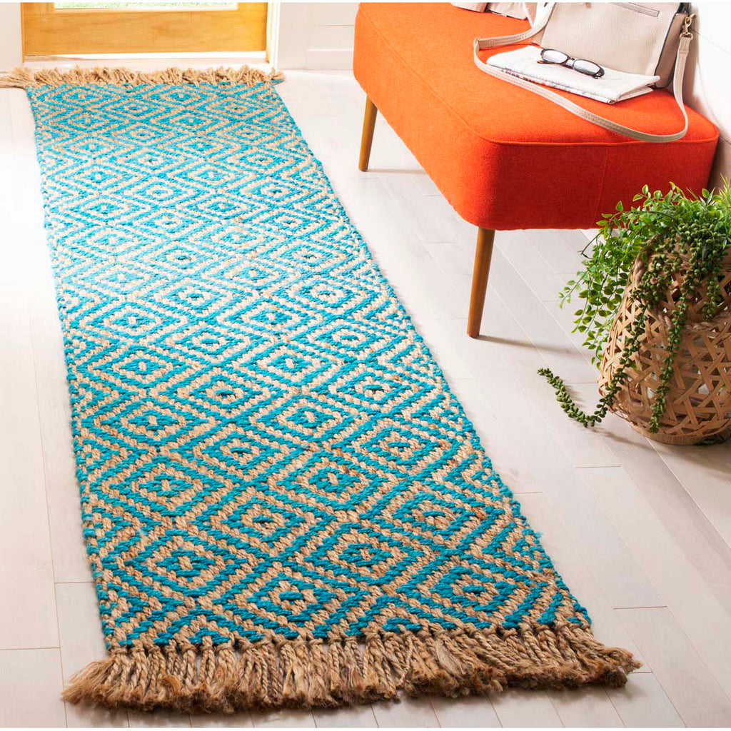 Safavieh Natural Fiber Rug Collection NF266C - Turquoise / Natural