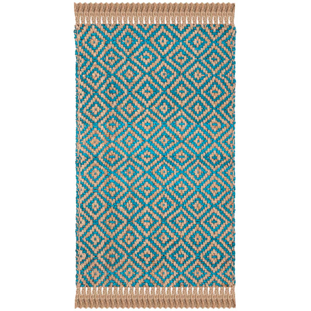 Safavieh Natural Fiber Rug Collection NF266C - Turquoise / Natural