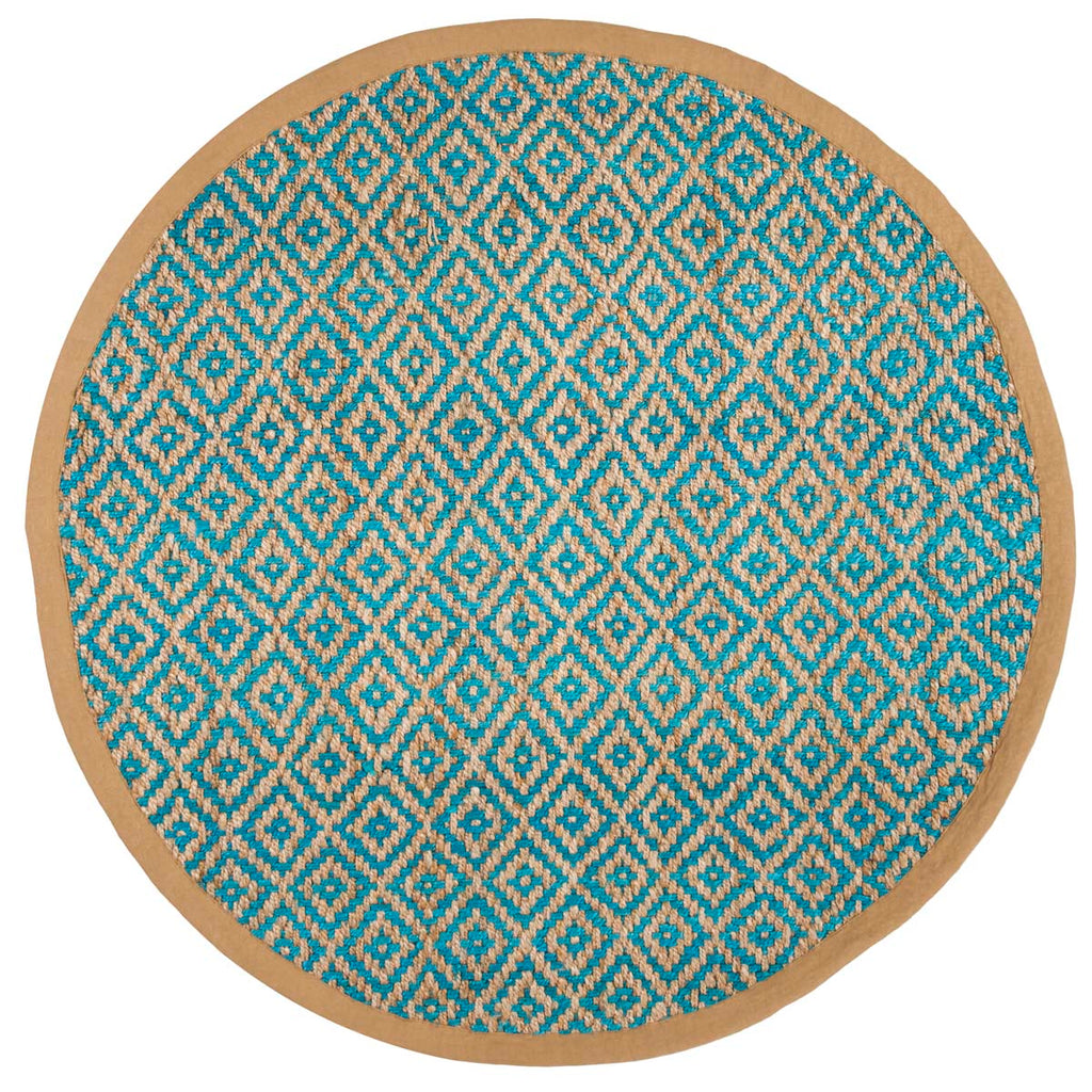 Safavieh Natural Fiber Rug Collection NF266C - Turquoise / Natural