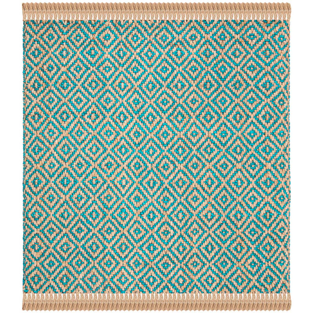 Safavieh Natural Fiber Rug Collection NF266C - Turquoise / Natural