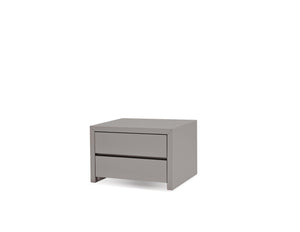 BLANCHE Night Table 2-Drawer Stone High Gloss / Soft Closing Drawers | Mobital - NIG-BLAN-STON-