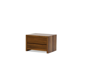 BLANCHE Night Table 2-Drawer Walnut Veneer / Soft Closing Drawers | Mobital - NIG-BLAN-WALN-