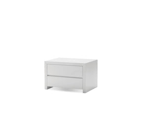 BLANCHE Night Table 2-Drawer White High Gloss / Soft Closing Drawers | Mobital - NIG-BLAN-WHIT-
