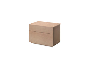 VEX Night Table 2-Drawer White Oak Veneer / Soft Close Drawers | Mobital - NIG-VEX9-WOAK-