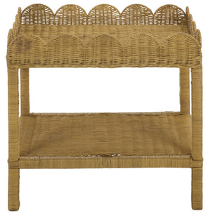 Erna Scallop 1 Shelf Nightstand | Safavieh - NST6002