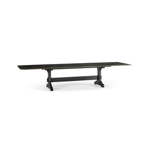 Timeless Epoch Trestle Dining Table In Ebonized Oak | Jonathan Charles Furniture - 003-2-A50-EBO