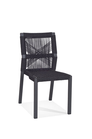Bellevue Outdoor Stackable Side Chair - Graphite Gray Finish | Woodbridge Furniture - O-705-84