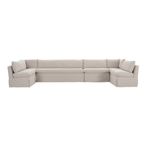 Fable Slipcover Dining Banquette U-Shape Beige 168In | Moe's Home Collection - OA-1066-34