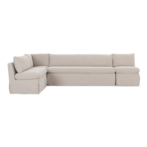 Fable Slipcover Dining Banquette L-Shape Beige 125.5In | Moe's Home Collection - OA-1069-34