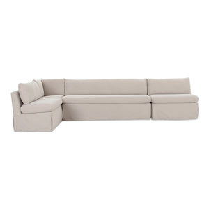 Fable Slipcover Dining Banquette L-Shape Beige 139.5In | Moe's Home Collection - OA-1070-34