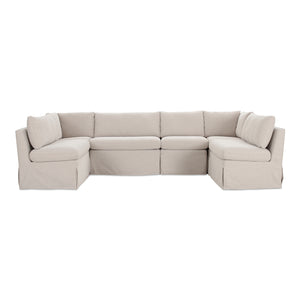 Fable Slipcover Dining Banquette U-Shape Beige 121In | Moe's Home Collection - OA-1071-34