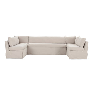 Fable Slipcover Dining Banquette U-Shape Beige 129In | Moe's Home Collection - OA-1072-34