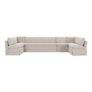 Fable Slipcover Dining Banquette U-Shape Beige 154In | Moe's Home Collection - OA-1073-34