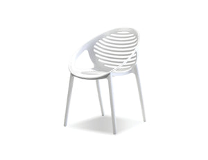 GRAVELY Stackable Dining Chair White Polypropelene | Mobital - OAR-GRAV-WHIT-
