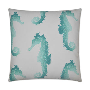 Outdoor Seahorse Pillow - Turquoise | DV Kap