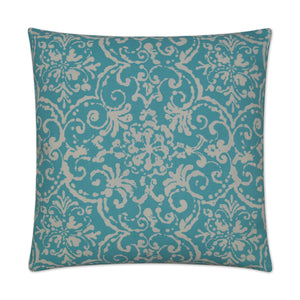 Outdoor Print Affair Pillow - Turquoise | DV Kap