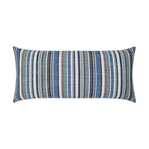 Outdoor Fancy Stripe Lumbar Pillow - Navy | DV Kap