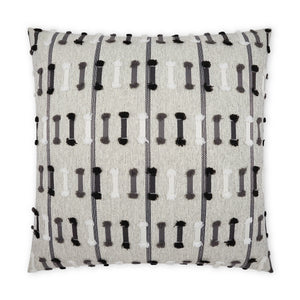Outdoor Tassel Stripe Pillow - Grey | DV Kap