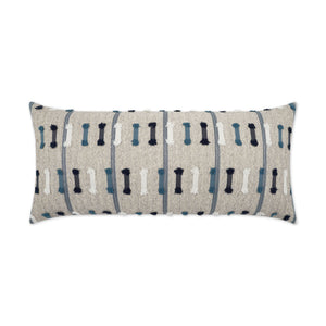 Outdoor Tassel Stripe Lumbar Pillow - Blue | DV Kap