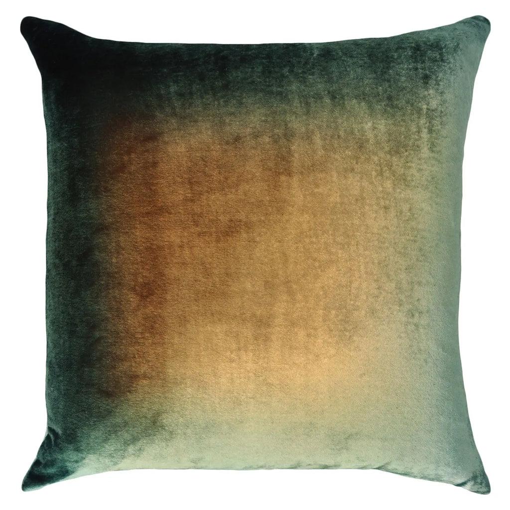 Ombre Green Gold Brown Velvet Large Boudoir Pillows | Kevin O'Brien - OMLB-H7
