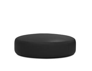 DISC Ottoman Black Leatherette 40" Round | Mobital - OST-DISC-BLAC-ROU40