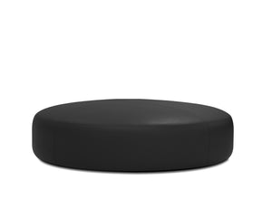 DISC Ottoman Black Leatherette 48" Round | Mobital - OST-DISC-BLAC-ROU48
